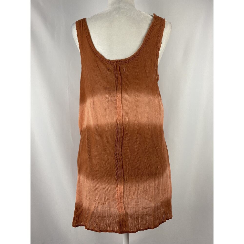 FREE PEOPLE Women Orange Acid Wash Sleeveless Scoop Neck Tank Top Size M A002069 - Picture 6 of 7